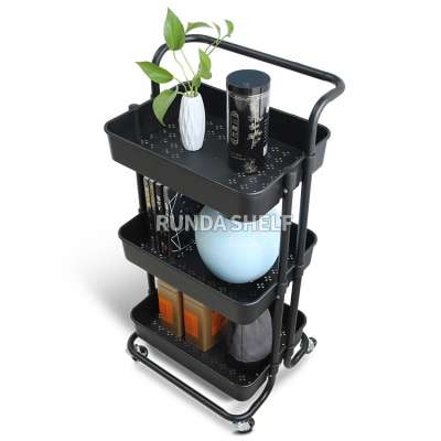 3 Tier Utility Rolling Movable Storage Organizer Cart Trolley Rack