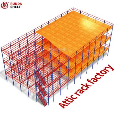 Industrial Warehouse heavy duty attic racking Multi-tier pipe rack combination attic racking